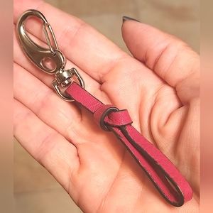 Restoration Hardware Simple Red Leather Knotted Key Fob